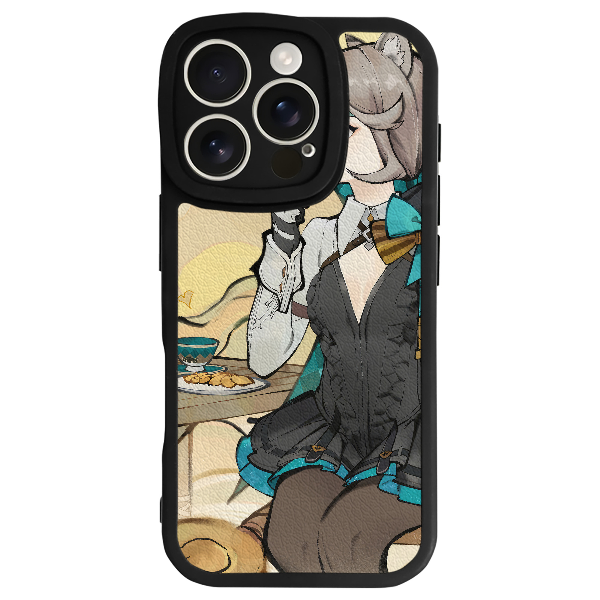 げんし神 genshin 【iPhone 16シリーズ対応】シリコンスマホケース（レザー調） 材質：シリコン